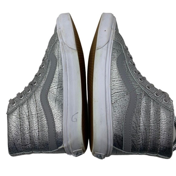 Vans SK8-Hi Top Shoes 721277 Shiny Silver White Gray 4.5 Mens or Womens 6 - Picture 5 of 10